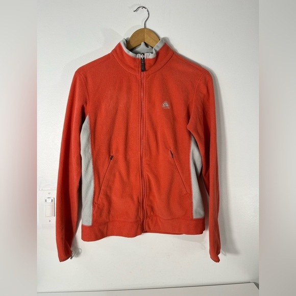 Nike ACG Womens Size Medium Fleece Jacket Full Zip Orange Grey Therma Fit - Picture 2 of 9